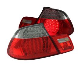 Anzo 2000-2003 BMW 3 Series E46 LED Taillights Red Clear 4pc for BMW 3-Series E4