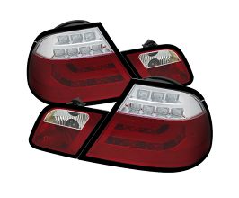 Spyder BMW E46 00-03 2Dr Coupe Light Bar LED Tail Lights Red Clear ALT-YD-BE4600-LBLED-RC for BMW 3-Series E4