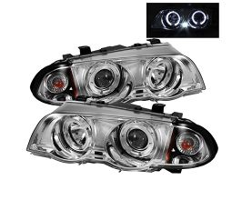 Spyder BMW E46 3-Series 99-01 4DR Projector 1PC LED Halo Amber Reflctr Chrm PRO-YD-BMWE46-4D-HL-AM-C for BMW 3-Series E4