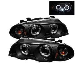 Spyder BMW E46 3-Series 99-01 4DR Projector 1PC LED Halo Amber Reflctr Blk PRO-YD-BMWE46-4D-HL-AM-BK for BMW 3-Series E4