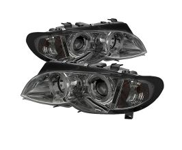 Spyder BMW E46 3-Series 02-05 4DR Projector Headlights 1PC LED Halo Smke PRO-YD-BMWE4602-4D-AM-SM for BMW 3-Series E4