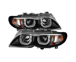 Spyder BMW E46 3-Series 02-05 4DR Projector Headlights 1PC 3D Halo Blk PRO-YD-BMWE4602-4D-3DDRL-BK for BMW 3-Series E4