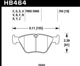 HAWK 01-06 BMW 330Ci / 01-05 330i/330Xi / 03-06 M3 HPS Street Front Brake Pads for BMW 3-Series E4