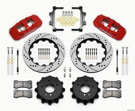 Wilwood AERO4 Rear Kit 14.00 Drilled Red 2007-2011 BMW E90 Series w/Lines for BMW 3-Series E9