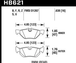 HAWK 08-11 BMW 128i / 10 BMW 323i / 07-11 BMW 328i / 07-11 BMW 328XI Performance Ceramic Street Rear for BMW 3-Series E9