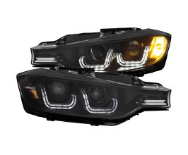 Anzo 2012-2015 BMW 3 Series Projector Headlights w/ U-Bar Black for BMW 3-Series F