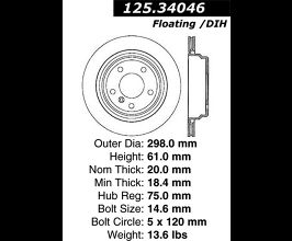 StopTech 99-00 BMW 528i / 01-03 525i/530i/540i Rear Premium High Carbon Cryo Brake Rotor for BMW 5-Series E