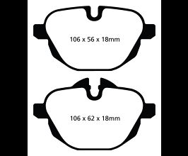 EBC 11+ BMW X3 2.0 Turbo (F25) Greenstuff Rear Brake Pads for BMW 5-Series F