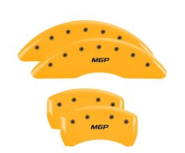 MGP Caliper Covers 4 Caliper Covers Engraved Front & Rear Yellow Finish Black Char 2017 BMW 530i xDrive for BMW 5-Series G