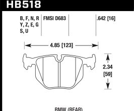 HAWK 01-06 BMW 330 / 97-01 740I / 96-01 750IL / 03-06 BMW M3 / 00-03 M5 / 00-06 X5 / 06-08 Z4 / 03-0 for BMW M3 E4