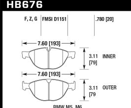 HAWK 06-10 BMW M5/M6 HPS Street Front Brake Pads for BMW M5 E6