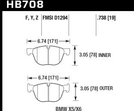 HAWK 07-08 BMW X5 3.0si/4.8i / 09-13 X5 Xdrive / 08-13 X6 Xdrive HPS Front Brake Pads for BMW X4 F