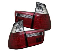 Spyder BMW E53 X5 00-06 4PCS LED Tail Lights Red Clear ALT-YD-BE5300-LED-RC for BMW X5 E
