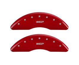 MGP Caliper Covers 4 Caliper Covers Engraved Front & Rear Red finish silver ch for BMW X5 F