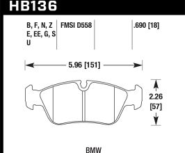 HAWK 92-99 BMW 318i / 01-07 325i / 98-00 328i HPS 5.0 Front Brake Pads for BMW Z-Series E