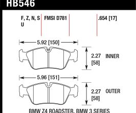 HAWK 08 BMW Z4 3.0L HPS 5.0 Front Brake Pads for BMW Z-Series E85