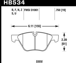 HAWK 09-11 BMW Z4 / 04-05 525I / 08-11 128I / 06 325I/325XI / 07 328I/328XI HPS Street Front Brake P for BMW Z-Series E89