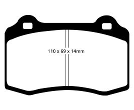 EBC 96-00 Lotus Esprit Turbo 2.0 Turbo GT3 Yellowstuff Rear Brake Pads for Ferrari F430