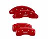 MGP Caliper Covers 4 Caliper Covers Engraved Front & Rear Red Power Coat Finish Silver Characters-Honda Accord
