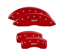 MGP Caliper Covers 4 Caliper Covers Engraved Front & Rear Red Power Coat Finish Silver Characters - Honda for Honda Accord 10