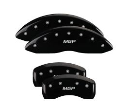 MGP Caliper Covers 4 Caliper Covers Engraved Front & Rear Black Power Coat Finish Silver Characters - Honda for Honda Accord 10