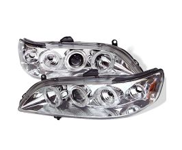 Spyder Honda Accord 98-02 1PC Projector Headlights LED Halo Amber Reflctr Chrm PRO-YD-HA98-AM-C for Honda Accord 6