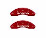 MGP Caliper Covers 4 Caliper Covers Engraved Front & Rear Honda Red finish silver ch for Honda Accord LX/EX