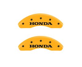 MGP Caliper Covers 4 Caliper Covers Engraved Front & Rear Honda Yellow Finish Black Char 2005 Honda Accord for Honda Accord 7