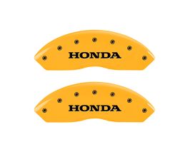 MGP Caliper Covers 4 Caliper Covers Engraved Front & Rear Honda Yellow Finish Black Char 2006 Honda Accord for Honda Accord 7