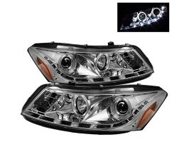 Spyder Honda Accord 08-12 4Dr Projector Headlights- LED Halo DRL Chrm PRO-YD-HA08-4D-HL-C for Honda Accord 8