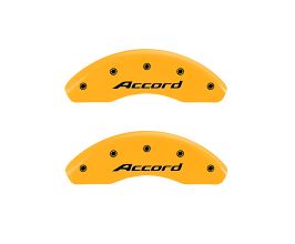 MGP Caliper Covers 4 Caliper Covers Engraved Front Accord Engraved Rear Accord Yellow finish black ch for Honda Accord 8