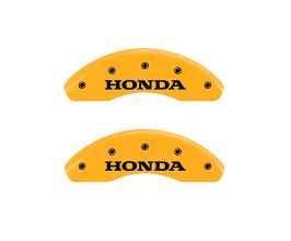 MGP Caliper Covers 4 Caliper Covers Engraved Front Honda Engraved Rear H Logo Yellow finish black ch for Honda Accord 8