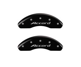 MGP Caliper Covers 4 Caliper Covers Engraved Front Accord Engraved Rear Accord Black finish silver ch for Honda Accord 8