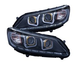 Anzo 2013-2015 Honda Accord Projector Headlights w/ U-Bar Black for Honda Accord 9