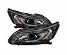 Spyder Honda Accord 2013-2015 4DR Projector Headlights Light Bar DRL Black PRO-YD-HA13-LBDRL-BK