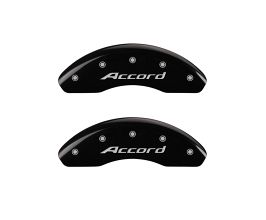 MGP Caliper Covers 4 Caliper Covers Engraved Front Accord Engraved Rear Accord Black finish silver ch for Honda Accord 9