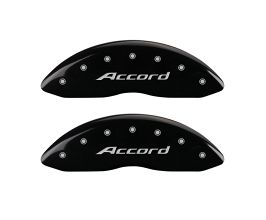 MGP Caliper Covers 4 Caliper Covers Engraved Front Accord Engraved Rear Accord Black finish silver ch for Honda Accord 9