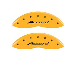 MGP Caliper Covers 4 Caliper Covers Engraved Front Accord Engraved Rear Accord Yellow finish black ch for Honda Accord 9