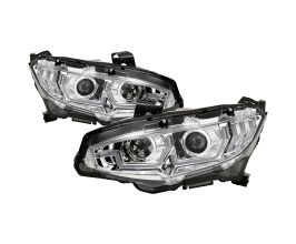 Spyder 16-18 Honda Civic 4Dr w/LED Seq Turn Sig Lights Proj Headlight - Chrome - PRO-YD-HC16-SEQ-C for Honda Civic 10