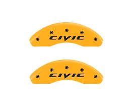 MGP Caliper Covers 4 Caliper Covers Engraved Front & Rear Mgp Yellow Finish Black Char 2017 Honda Civic for Honda Civic 10