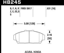 HAWK 94-01 Acura Integra (excl Type R)  Blue 9012 Race Front Brake Pads for Honda Civic 5