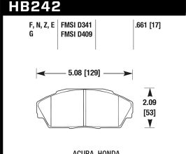 HAWK 86-01 Acura (Various) / 88-93 Honda (Various) HPS Street Front Brake Pads for Honda Civic 5