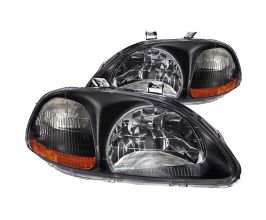 Anzo 1996-1998 Honda Civic Crystal Headlights Black for Honda Civic 6