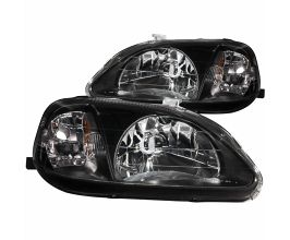 Anzo 1999-2000 Honda Civic Crystal Headlights Black for Honda Civic 6