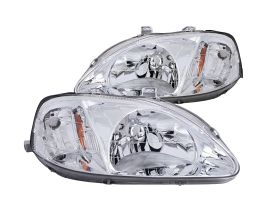 Anzo 1999-2000 Honda Civic Crystal Headlights Chrome for Honda Civic 6