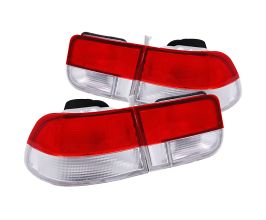 Anzo 1996-2000 Honda Civic Taillights Red/Clear - OEM 4pc for Honda Civic 6