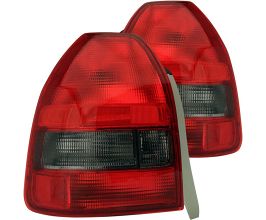 Anzo 1996-2000 Honda Civic Taillights Red/Smoke for Honda Civic 6