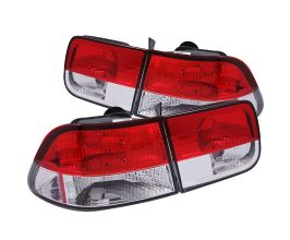 Anzo 1996-2000 Honda Civic Taillights Red/Clear for Honda Civic 6