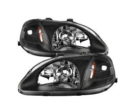 Spyder Xtune Honda Civic 99-00 Amber Crystal Headlights Black HD-JH-HC99-AM-BK for Honda Civic 6
