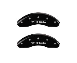 MGP Caliper Covers Front set 2 Caliper Covers Engraved Front Vtec Black finish silver ch for Honda Civic 6